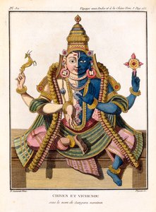 Hari-Hara, Pierre Sonneratin teoksesta Voyage aux Indes et a la Chine, kaivertanut Poisson, julkaistu 1782 tekijältä Pierre Sonnerat