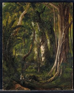Matkustajat kuubalaisessa metsässä (öljy paneelissa) tekijältä Pierre Toussaint Frédéric Mialhe