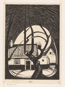 Paju talon edessä tekijältä Piet Egmond (signed by artist)