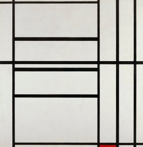Sävellys nro 1 harmaalla ja punaisella 1938, Piet Mondrian (1872-1944), öljy kankaalle tekijältä Piet Mondrian