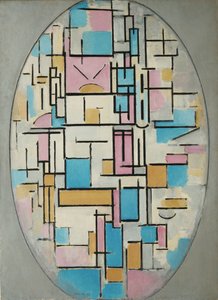 Kokoonpano soikea ja väritasot 1 tekijältä Piet Mondrian