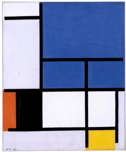 Koostumus: Suuri sininen taso, punainen, musta, keltainen ja harmaa tekijältä Piet Mondrian