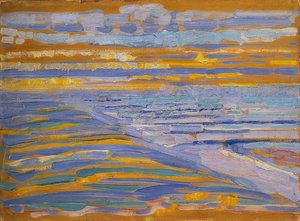 Dyynit, ranta ja laituri, Domburg. 1909 tekijältä Piet Mondrian