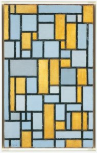 Piet Mondrian (1872–1944), sävellys harmaalla ja okralla, 1918 tekijältä Piet Mondrian
