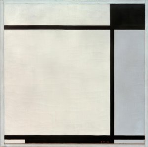 Tableau No.II, mit Schwarz und Grau tekijältä Piet Mondrian