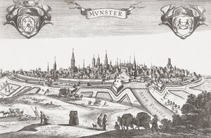 Munsterin panoraama, Saksa (painettu) tekijältä Pieter (after) Nolpe