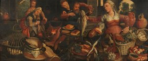 Keittiön kohtaus tekijältä Pieter Aertsen