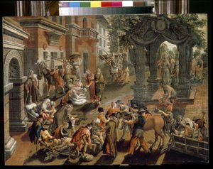 Apostolit Pietari ja Johannes. (Apostoli Pietari ja Johannes). Pieter Aertsenin (1508-1575) maalaus, öljy puulle tekijältä Pieter Aertsen