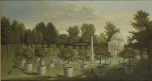 Näkymä Orange Tree Gardeniin, Chiswick House (öljy kankaalle)