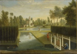 Näkymä Bagnion takaosaan yläjoen eteläpuolelta, Chiswick House (öljy kankaalle)