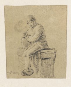 istuva talonpoika tekijältä Pieter Bartholomeusz. Barbiers