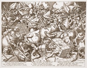 Pieter van der Heydenin kaivertama Taistelu rahasta vuoden 1570 jälkeen tekijältä Pieter Bruegel the Elder
