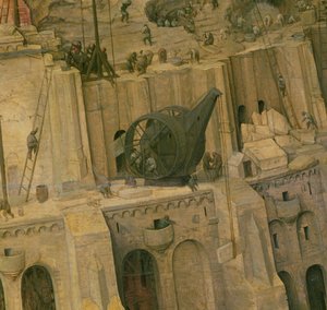 Baabelin torni, yksityiskohta rakennustöistä, 1563 (yksityiskohta 345) tekijältä Pieter Bruegel the Elder
