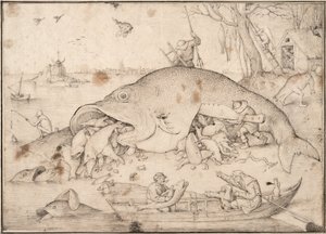 Iso kala syö pientä kalaa, 1556 tekijältä Pieter Bruegel the Elder