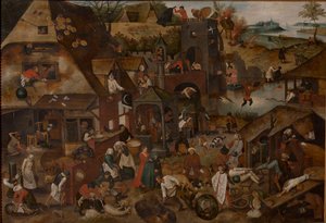 Flanderin sananlaskut, 1607. tekijältä Pieter Brueghel the Younger
