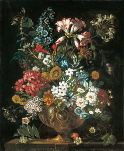 lokakuuta The Twelve Monthve of Flowersista, asetelmien kukkakalenterista tekijältä Pieter Casteels
