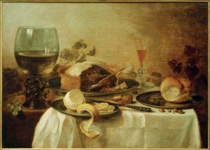 Asetelma pateilla tekijältä Pieter Claesz