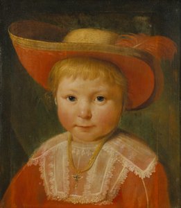Muotokuva lapsesta, jolla on punainen vuorattu olkihattu, n. 1635-1640 (öljy tammipuulle)