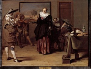 Pieter Codden (1599-1678) tanssitunti Maalaus