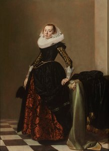Muotokuva rikkaasti pukeutuneesta nuoresta naisesta, n. 1630 (öljy paneelille)