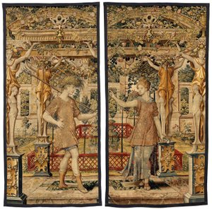 Vertumnus e Pomona: Vertumnus transformado em fazendeiro, c.1550 (ouro, lã e seda)finlandês tekijältä Pieter Coecke van Aelst