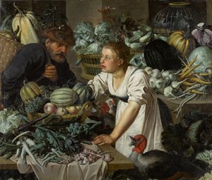 Asetelma kahdella hahmolla tekijältä Pieter Cornelisz. van Rijck