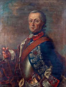Frederik II Preussilainen, joka tunnetaan nimellä Frederik Suuri - Pieter Frederik De la Croixin (1709-1782) muotokuva Frederik II:sta (1712-1786), - Öljy kankaalle, 51x39 - Yksityiskokoelma tekijältä Pieter Frederik de la Croix