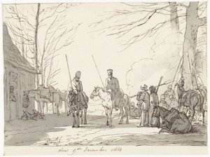 Kasakkojen bivouac, 9. joulukuuta 1813 tekijältä Pieter Gerardus van Os (signed by artist)