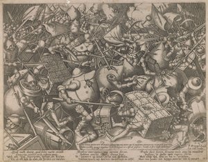Rahapussien ja kassojen taistelu, c. 1560 tekijältä Pieter Heyden van der