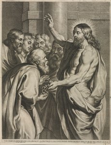 Kristus antaa avaimet Pietarille tekijältä Pieter I de Jode