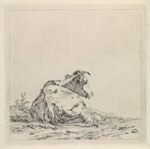 Maisema makaavan lehmän kanssa tekijältä Pieter Janson
