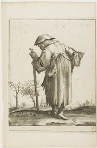 Marching Beggar Woman with a Basket, alkaen T is al verwart-gaern (Se on jo sekava) tekijältä Pieter Jansz. Quast