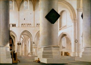 Haarlemin suuren kirkon sisustus Pieter Saenredamin (1597-1665) maalaus (ec.holl.) 1636-1637 su. 59x81 cm Lontoo, kansallisgalleria