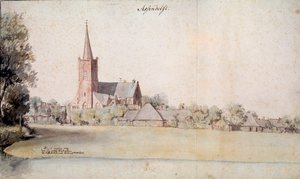 Näkymä Assendelftistä Alankomaissa vuonna 1633 Pieter Janszin (1597-1665) piirustus 1633 Pariisi. Hollannin instituutti