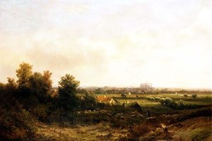 Paimen ja hänen laumansa lähellä Haarlemia tekijältä Pieter Lodewijk Francisco