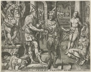 Vierailu vankien luona Works of Mercy (sarjan nimi) tekijältä Pieter Nagel