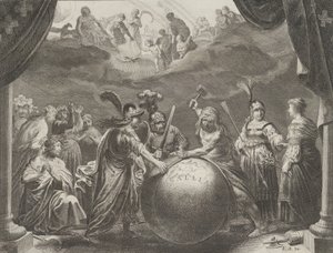Levy 12: Allegoria epäsopusta Ranskassa, Caspar Barlaeus, Medicea Hospes, 1638. tekijältä Pieter Nolpe