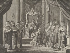 Kilpi 8: Keisari Maximilian II myöntämässä kruunun Amsterdamin vaakunalle, Cas..., 1638.