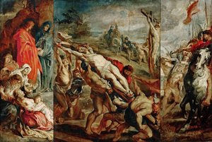Ristin korkeuspiirros triptyykille tekijältä Peter Paul Rubens
