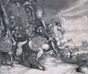 Aleksanteri Danilovich Menshikovin ratsastusmuotokuva, c1707. tekijältä Pieter Pickaert