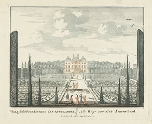 Näkymä maalaistalosta Clingendael Haagissa Gesichte van het Famous Loo kuten muut kuninkaalliset talot (sarjan nimi) Admirandorum quadruplex spectaculum (sarjan nimi)