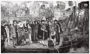 Sokerikauppa, Antwerpen, noin 1510-20 (kaiverrus). tekijältä Pieter Verhaert