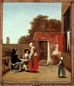 Hollantilainen piha (maalaus kankaalle) tekijältä Pieter de Hooch