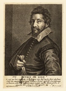 Pieter de Jode vanhemman muotokuva, flaamilainen taidegraafikko, piirtäjä, kustantaja ja taidemaalari tekijältä Pieter de II Jode