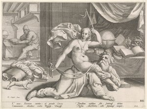 Aristoteles ja Phyllis tekijältä Pieter de Jode (I) (attributed to)