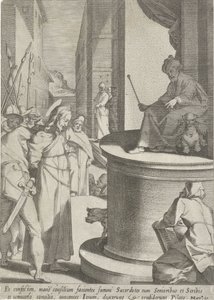 Kristus Pilatukselle Passie van Christus (sarjan nimi) Passion and Resurrection (sarjan nimi) tekijältä Pieter de Jode (I)