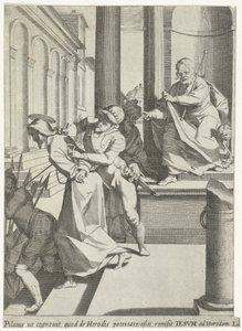 Pilatus lähetti Kristuksen Herodekselle Passion of Christ (sarjan nimi) Passionis et resurrectionis (sarjan nimi) tekijältä Pieter de Jode (I)