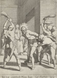 Geseling van Christus Passie van Christus (sarjan nimi) Passion and Resurrection (sarjan nimi) tekijältä Pieter de Jode (I)