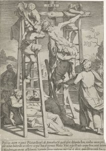 Kruisafneming Passie van Christus (sarjan nimi) Passion and Resurrection (sarjan nimi) tekijältä Pieter de Jode (I)