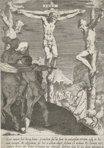 Kruising van Christus Passie van Christus (sarjan nimi) Passion and Resurrection (sarjan nimi) tekijältä Pieter de Jode (I)